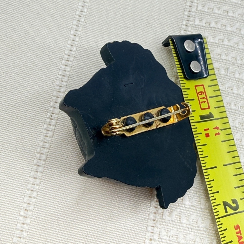 Vintage Hallmark Hoot Black Orange Yellow Wise Ole' Owl Hallowen Brooch Pin - Picture 5 of 6